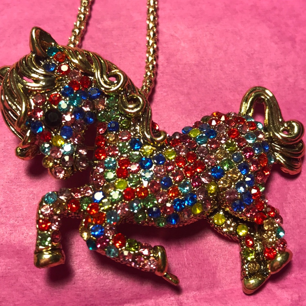 colorful horse necklace